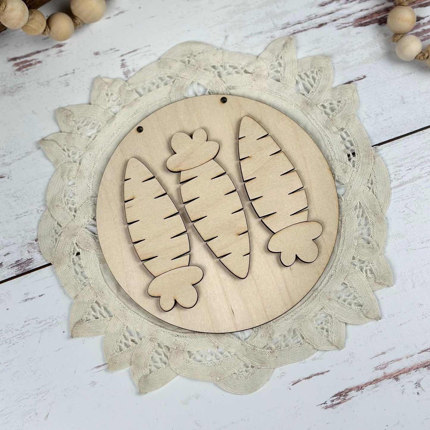 5 Inch Easter Bunny Carrot Tiny Sign Painting Kit | Spring Wreath Add-On Kit | Kid's DIY Paint Kit | Unpainted Spring Wall Decor Craft Kit